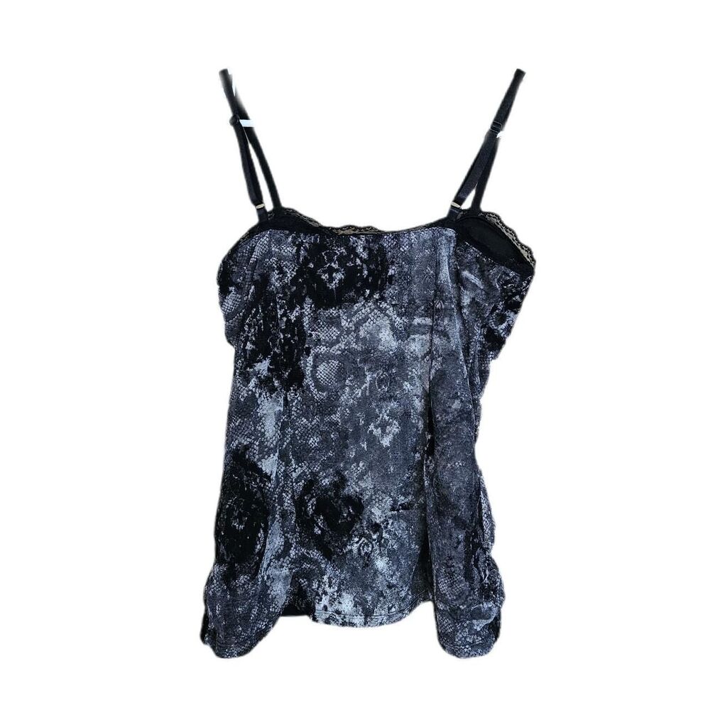 grunge goth black gray lace camisole - Picture 2 of 4